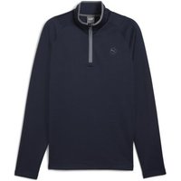 Puma Waffle Fleece 1/4 Zip Stretch Midlayer navy