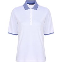 Valiente 2-Tone Pique Halbarm Polo weiß