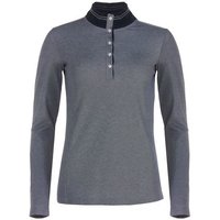 Valiente 2-Tone Pique Thermo Polo Langarm navy