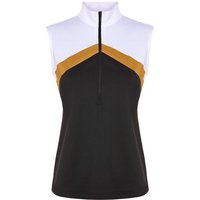 Valiente Colourblock Stehkragen ohne Arm Polo schwarz