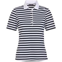 Valiente Jaquard-Streifen Halbarm Polo navy