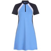 Valiente Pique Stehkragen Halbarm Kleid blau