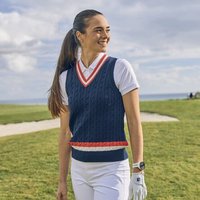 Valiente Retro Zopf Pullunder Strick navy