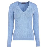 Valiente Zopf Pullover Strick hellblau