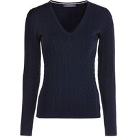 Valiente Zopf Pullover Strick navy